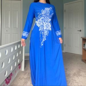 ✨Vietnamese Ao Dai Dress Floral Formal Gown